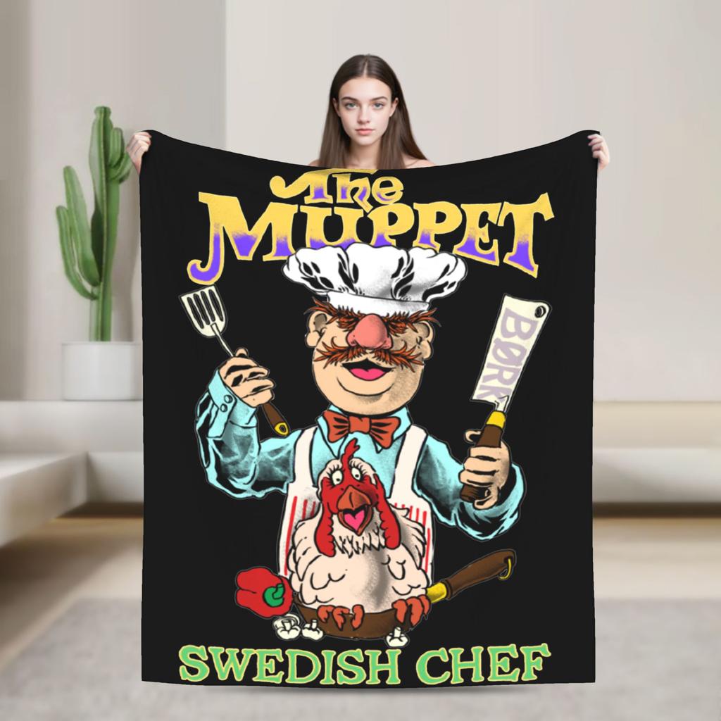 The Muppet Christmas Carol 20th Anniversary Muppet Show Flannel Blanket Novelty Throw Blankets for Home 150*125cm Bedspread