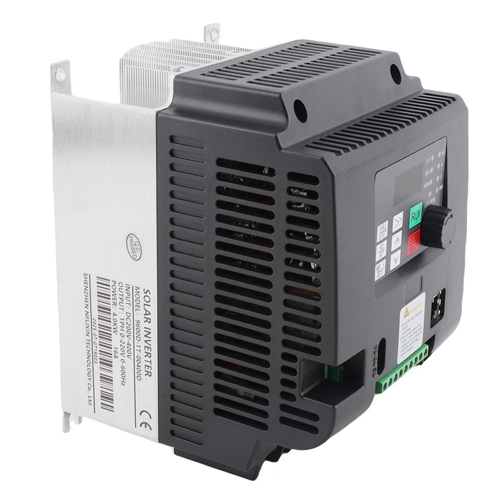 Solar Inverter 4KW Variable Frequency Drive Photovoltaic Pump Speed Controller Input DC200‑400V Output 1PH 0‑220VAC