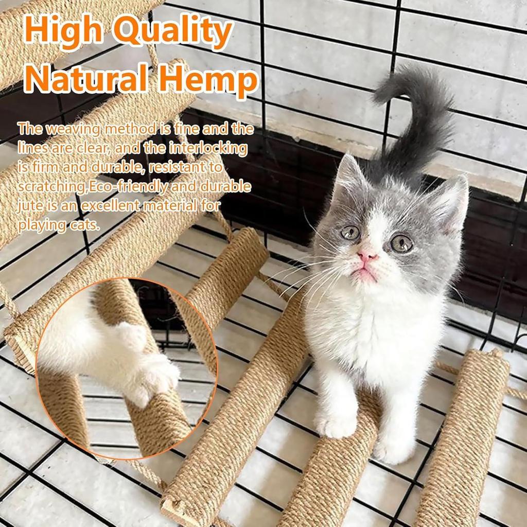 40 Inch Cat Ladder Indoor Climbing Bridge Frame Connected Cat Nest Kitten Paw Grinding Supplies Pet Trainers Animal Lovers