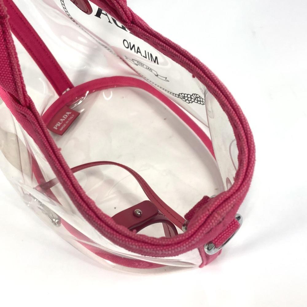 PRADA beach bag with pouch Logo Canapa 2WAY Bag Shoulder Bag Hand Bag Tote Bag