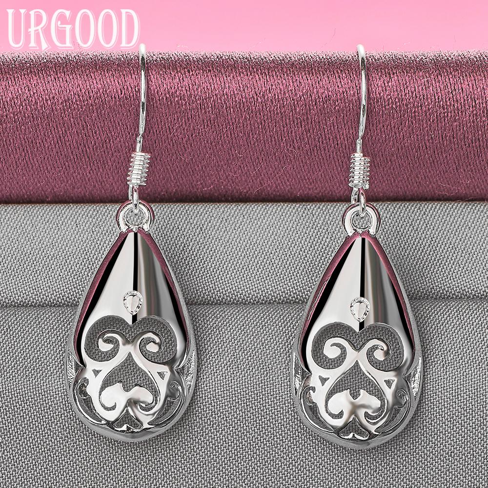 925 Sterling Silber Hochzeitsschmuck Muster Tropfenohrringe