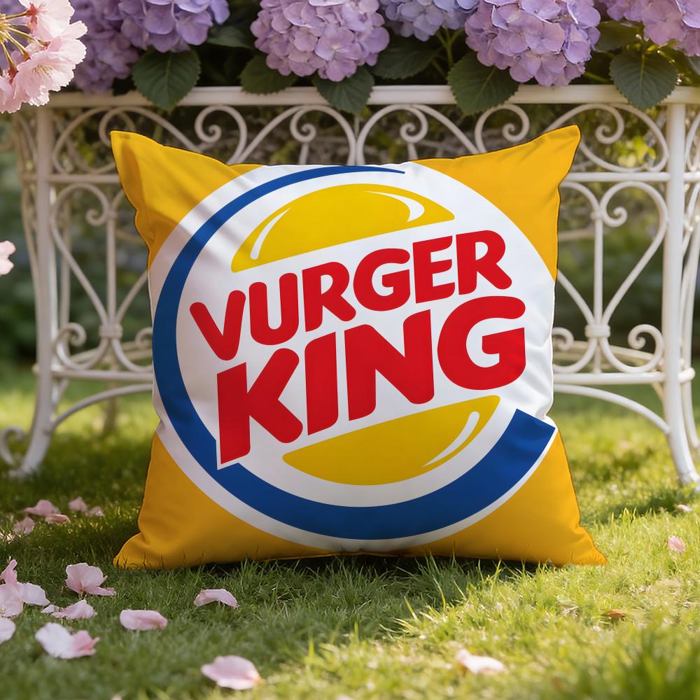 

B-Burger K-King Logo Cushion Cover Home & Car Dual-Scene Pillow Cover: Reversible for Premium Comfort 30cmx30cm