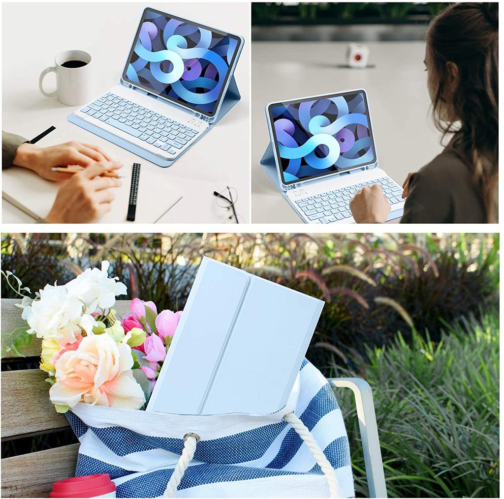 Bluetooth-Tastaturhülle für iPad 10.2 8. 7. Generation für iPad Air 4 Hülle Pro 11 9.7 Air 2 Hülle Mini 5