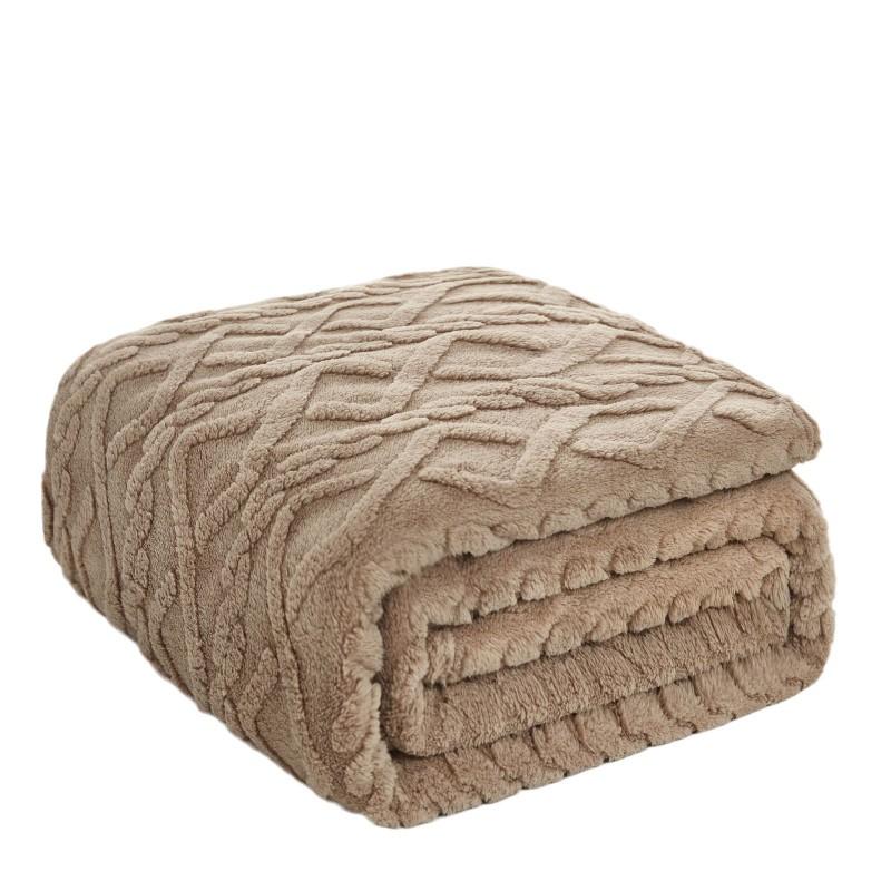 TaoFuu Fleece Blanket Jacquard Nap Office Sofa Dorm Bed