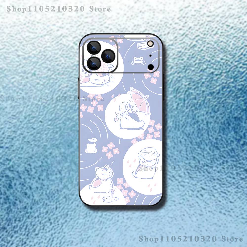 N-Natsume Book of F-Friends Phone Case For iPhone 17,16,15,14,13,12,11,Pro,Max,Plus,E,Air,Mini Protective Black Cover