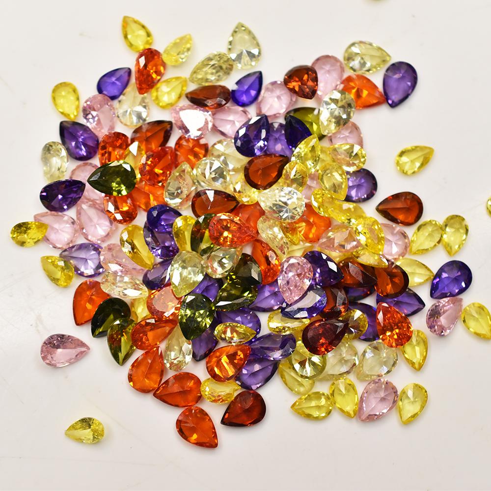 Natural Sapphire Loose Gemstone 3.6 ct Mix-Color 5x3 mm Pear Cut Lot September Birthday Birthstone