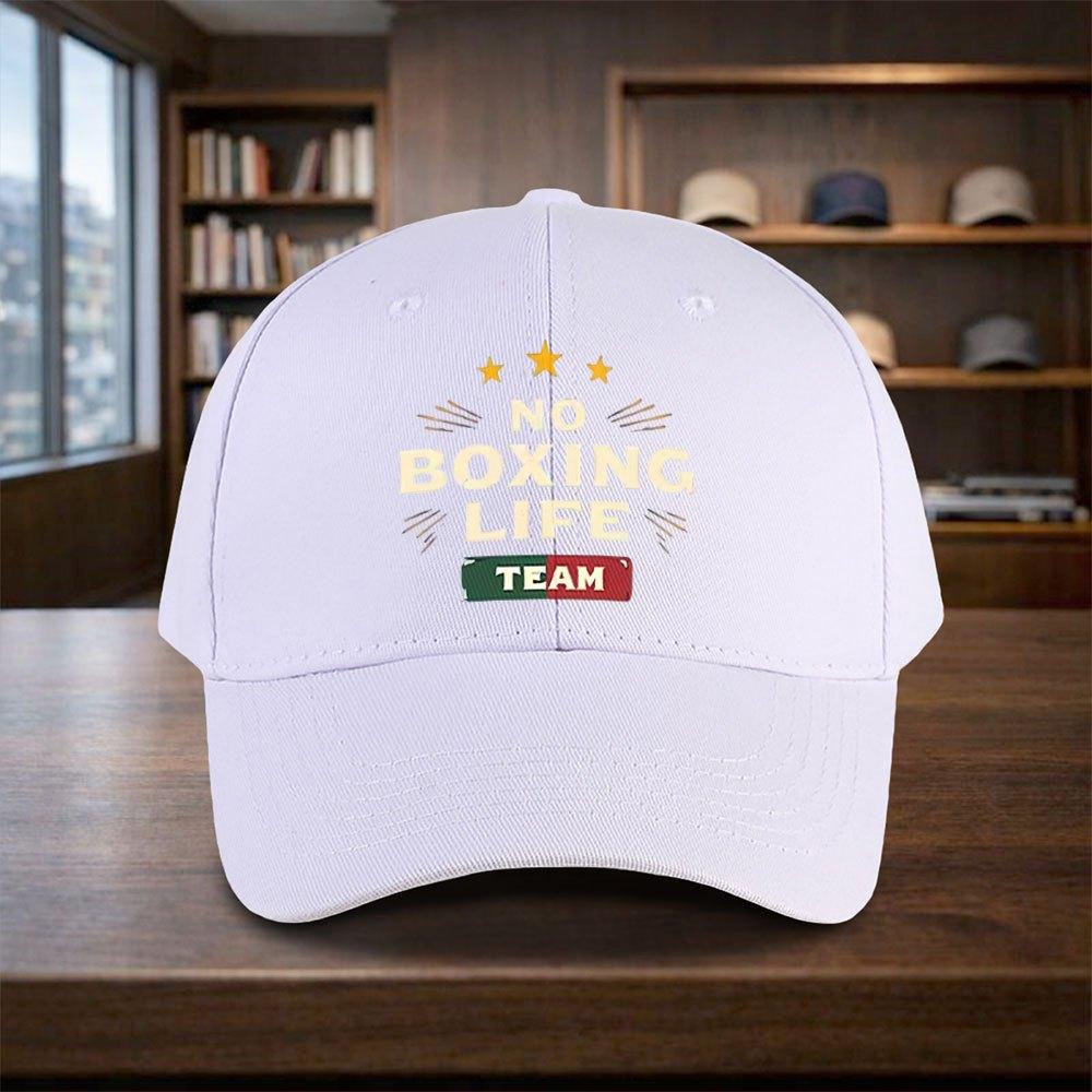 No Boxing Life Team Printed Baseball Cap Adjustable Snapback Hat for Travel Streetwear