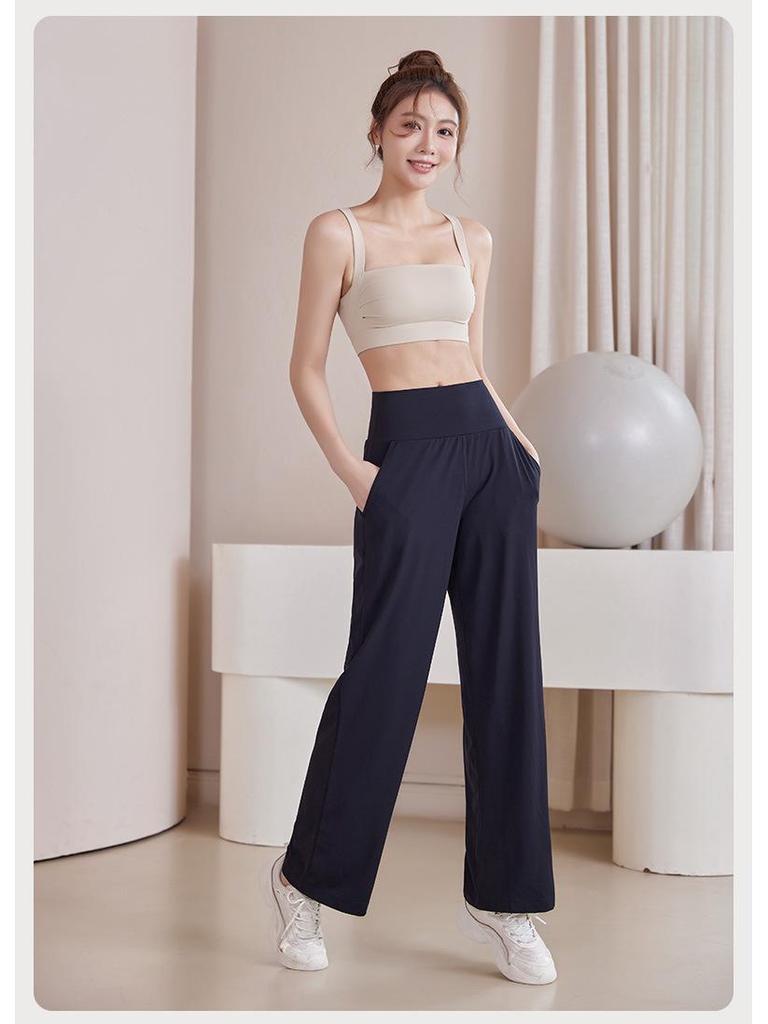 Plus Size High Waist Yoga Pants - Women's Quick Dry, Loose Wide Leg Fitness Long Pants