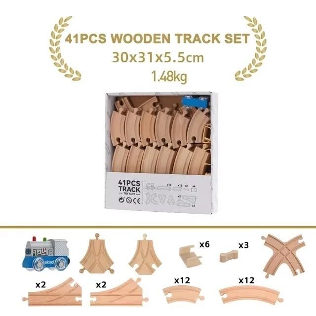 New Wooden Train Track Set Beech Wooden Railway Accessories fit for All Brand Wood Tracks Educational Toys for Children