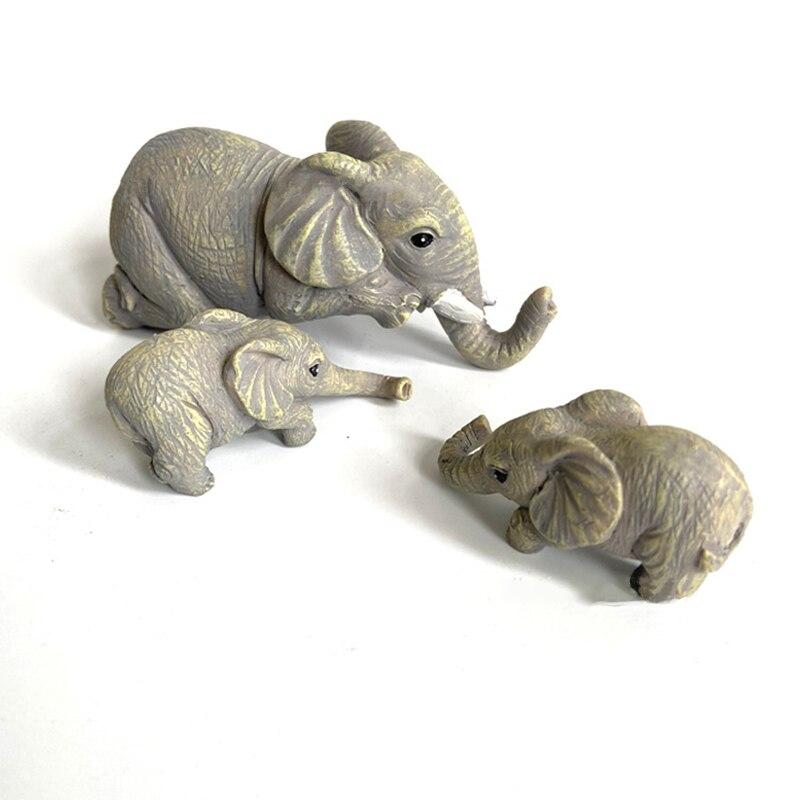 1 Piece Elephants Mother Hanging 2-Babies Figurine Resin Craft Ornament Figurines Miniatures Crafts Gifts Animal Home Decoration