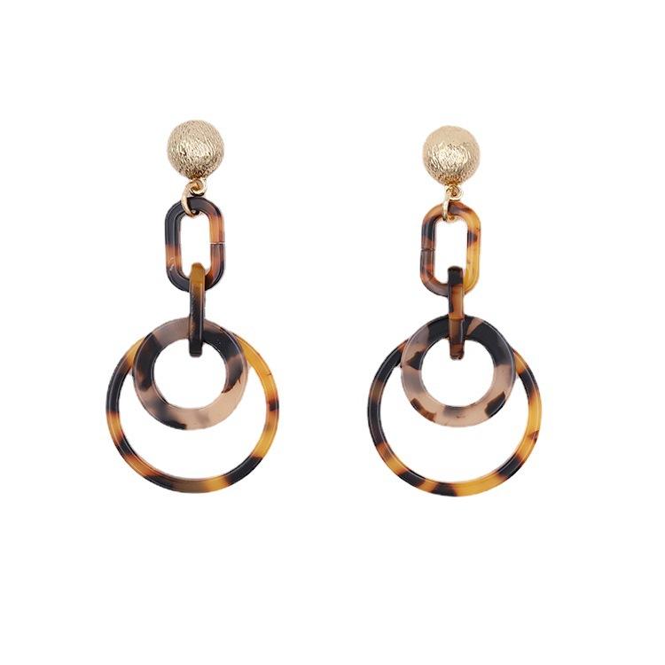 

Новые корейские модные серьги из смолы с леопардовым принтом, дизайн с минималистичными геометрическими кругами, женские серьги, серьги-подвески 6.4cm aurometalsaurus