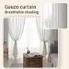 Solid Color Big Belly Hemp Blackout Window Screen Through Rod Pressing Line Living Room Finished Curtain