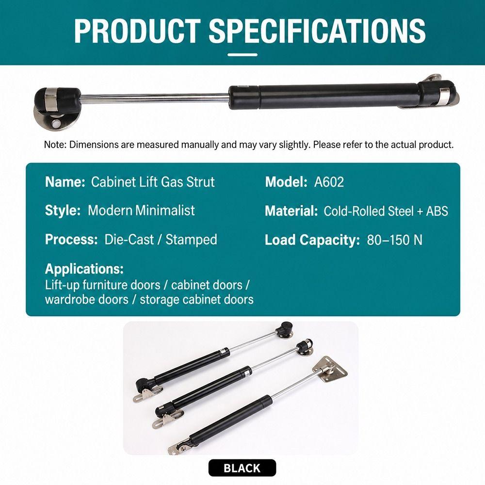 1Pair ABS Head Iron Copper Gas Spring Shock Strut Hydraulic Piston Support  for Window Cabinet