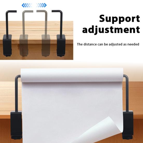 Craft Paper Roll Holder Painting Craft Packaging Paper Roll Holder with Adjustable Clamp Tabletop Paper Dispenser for 0-1.8" Tables Holds Up