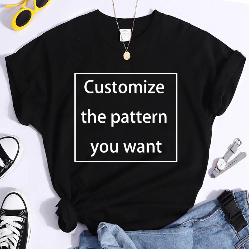 2024 Fashion Customized TShirts Women Men Harajuku Vneck Tshirt Summer Short Sleeve Tops Tees DIY Graphics Unisex Shirts
