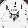 Seiko Clock Wall Clock Character Adult Disney Mickey Mouse Minnie Mouse Radio Wave Analog Brown Arabesque Pattern Gloss Body X X Cm FS510B Size 37.0