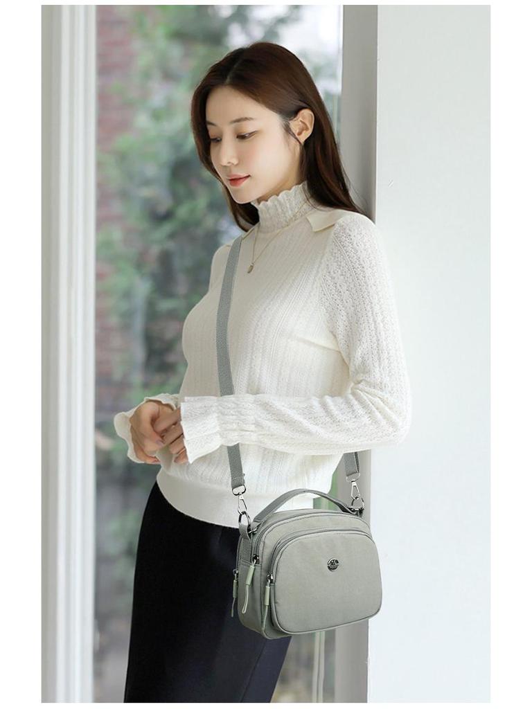 2025 Nylon Multifunctional Shoulder Bag - Solid Color Crossbody Handbag