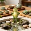 Garden Frog Ornament Small Waterproof Sitting Frog Resin Frog Sculpture Figurine Cute Standing