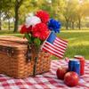 Yousheng Independence Day UV Resistant Faux Flowers, 4th of July Artificial Flower, 250th Anniversary Artificial Bouquet, Red White Blue Patriotic