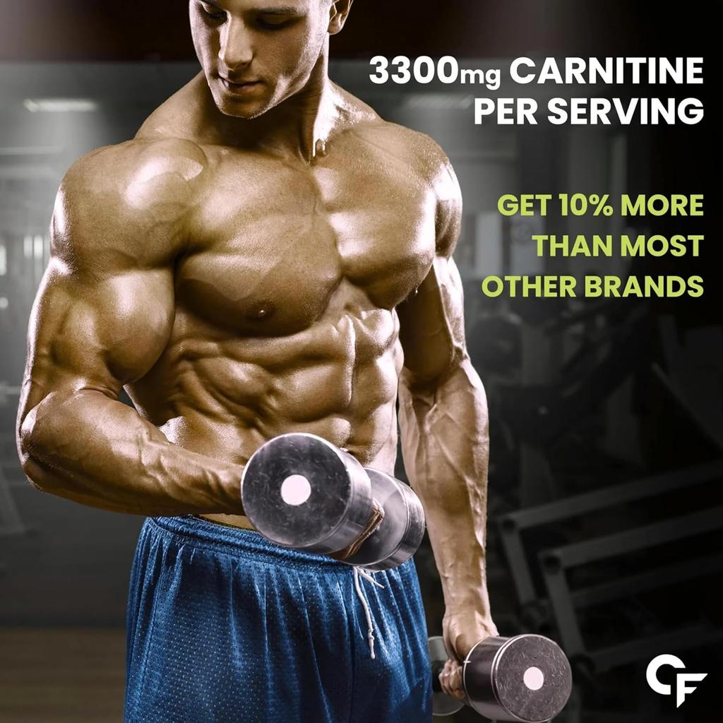 Carbamide Forte L Carnitine Liquid 3300mg Supplement with Vitamins Green Apple 450ml 30 Servings