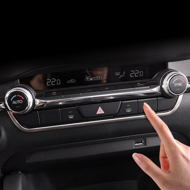 For Mazda 3 Axela   Stainless Steel Car Dashboard Central Control Trim Cover Interior Mouldings Sticker Accessories