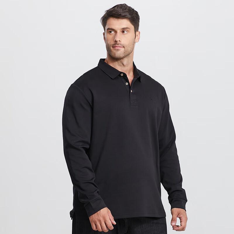 DIBINZE Herren Herbst Übergröße Langarm Poloshirt