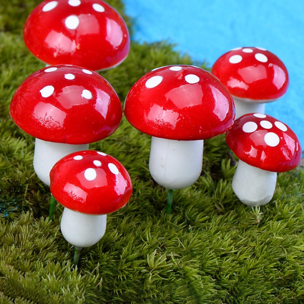 Ornament Artificial Mushroom Plant Simulation Assembly Colourful Decorative Eco Bottle Landscape Home Decoration