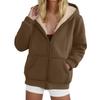 Women Hooded Jacket Casual Zipper Cardigan Loose Sweatshirt Long Sleeve Fashion
