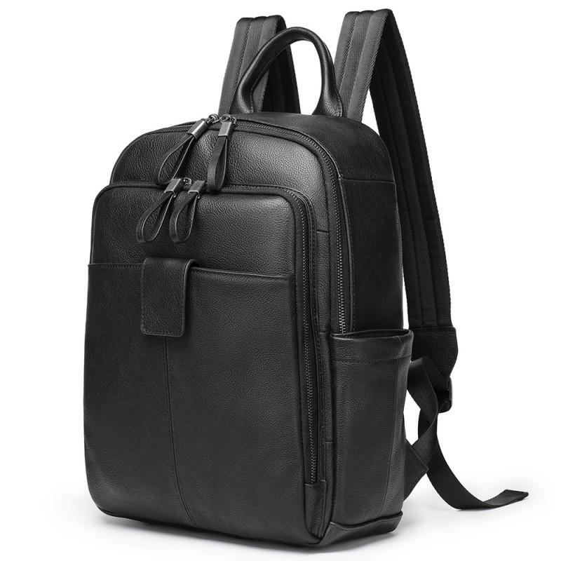 New Cowhide Backpack Men Street Trendy Travel Bag Lightweight Men s Clothing Storage чёрный
