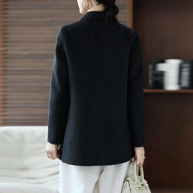 100% Wool Women Jacket TIDENOVEL Autumn Wool Blazer Handmade Suit Jacket Winter Warm Wool Coat