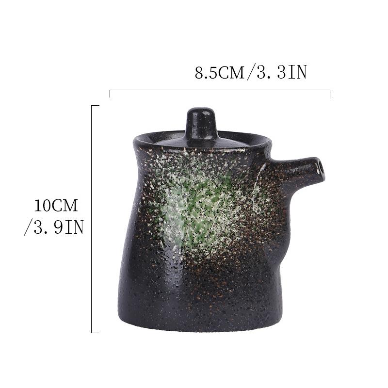 200ml Japanischer Stil Gewürzflasche Keramik Öl Olivenöl Spender Sojasauce Topf Essig Küche Gewürzdosen Soßenbehälter