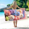 Custom Colorful Cute Kittens Beach Towel Personalized Name 160x80cm Microfiber Bath Towels All Season Soft Absorbent Blanket