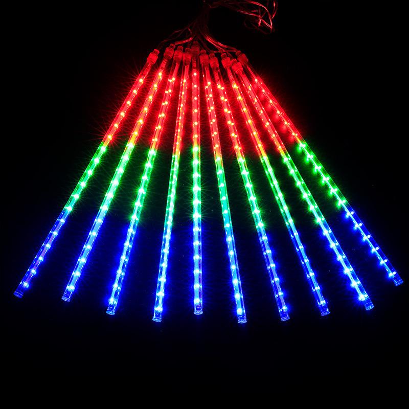 

Уличные водонепроницаемые светодиодные гирлянды «Метеоритный дождь» для деревьев - Динамичный эффект текущего звездного неба 80CM Plug-in, Set of 10