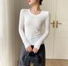 Women's V-Neck Long-Sleeve Slim Fit Top for Fall & Winter