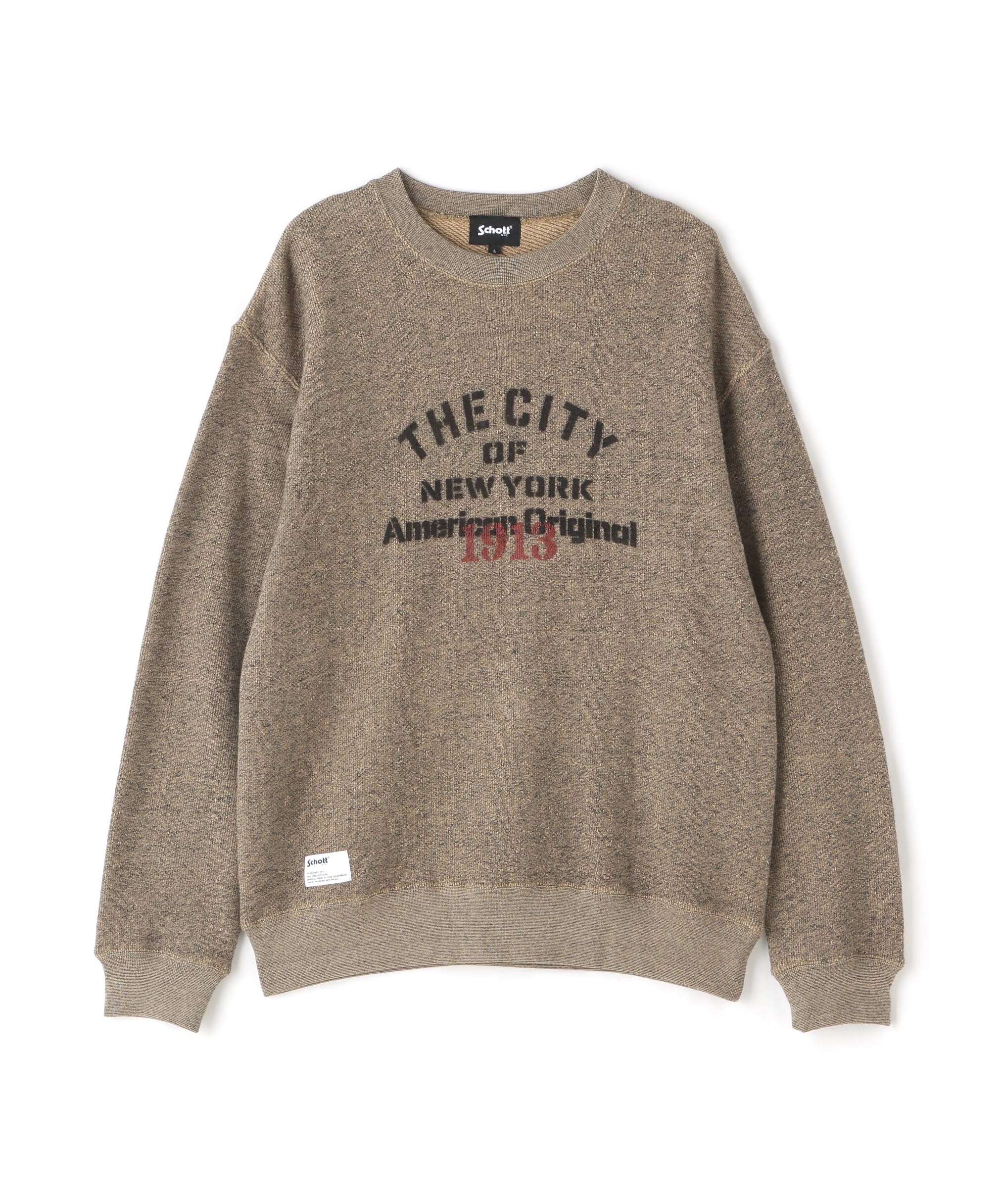 

Schott NYC Salt and Pepper Sweat The City of New York / Men s Large 040 Beige / 782-4132003