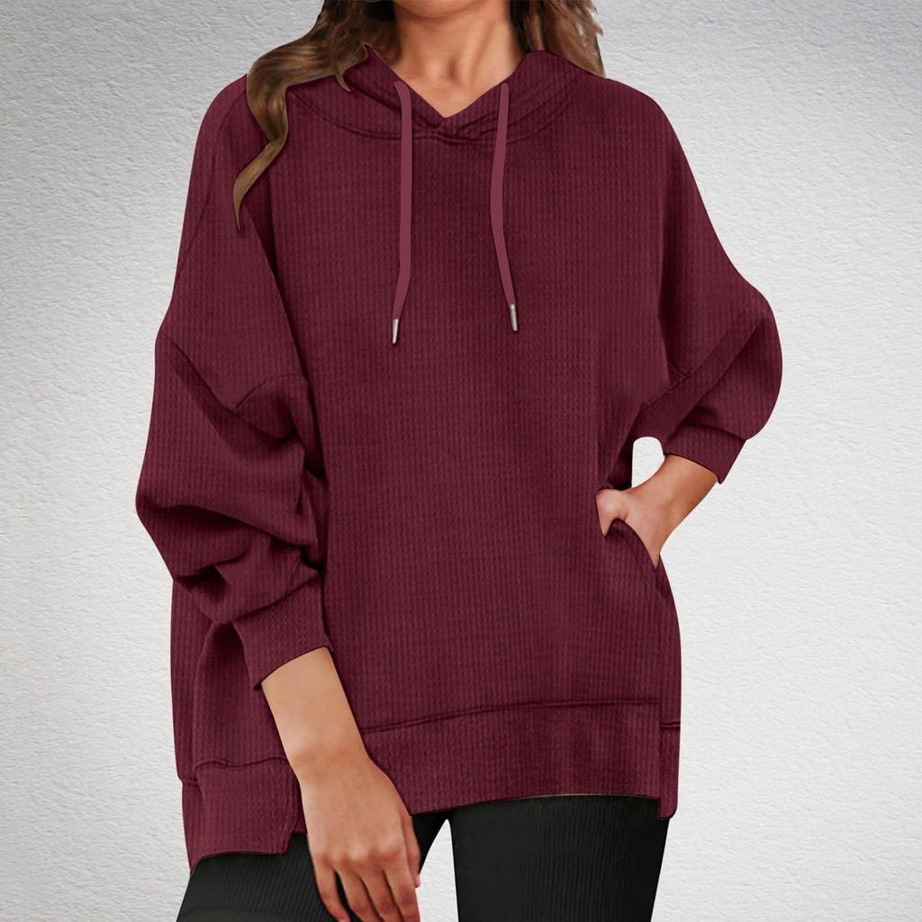 Women's Fashionable Long-sleeved Pullover And Solid-color Sweatshirt