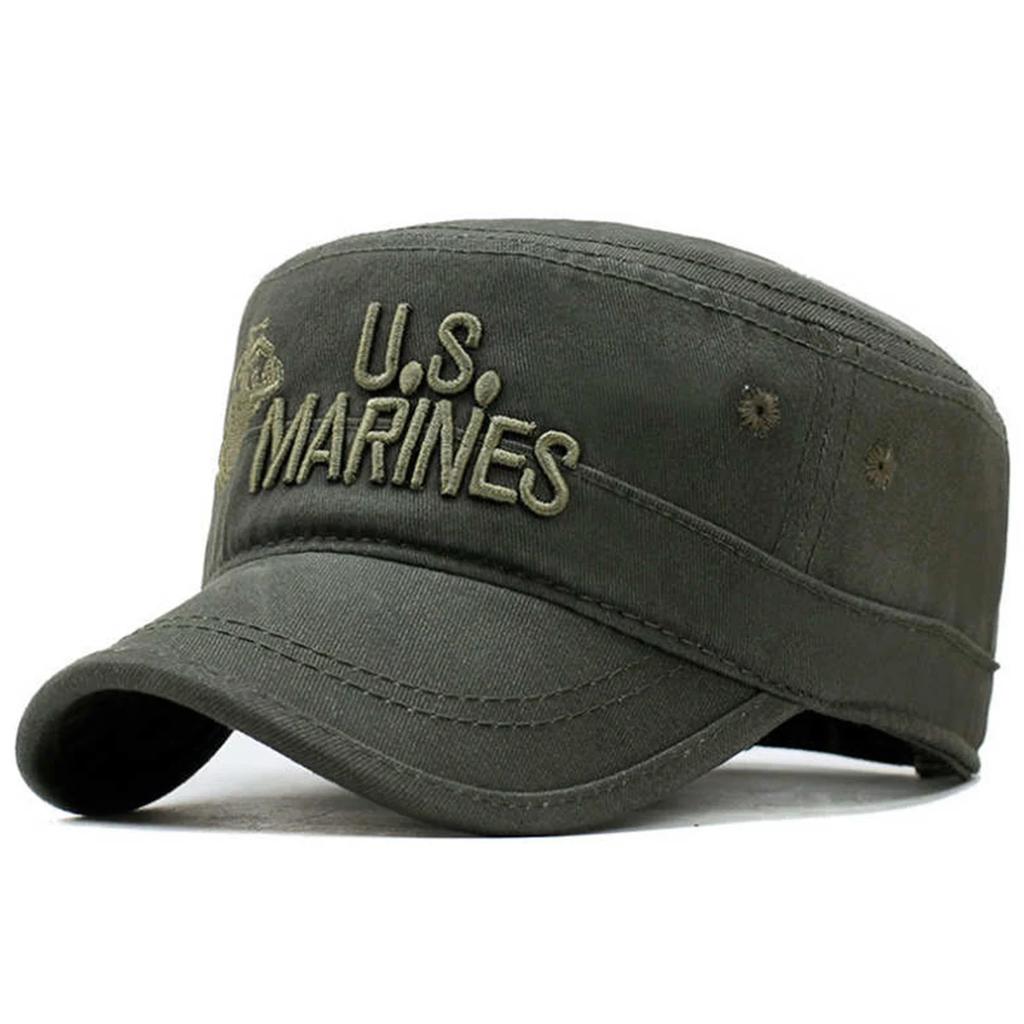 Berretto da Baseball Ricamato Us Marines Unisex Primavera Autunno Outdoor Regolabile Cappelli Casual Uomo Visiera Piatta Cappelli Militari Cappello Hip-Hop