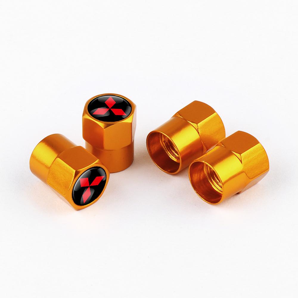 4Pcs Car Tire Valve Caps Metal Wheel Dust Covers Accessories For Mitsubishi Asx Lancer L200 Pajero Sport Attrage Xpander Mirage