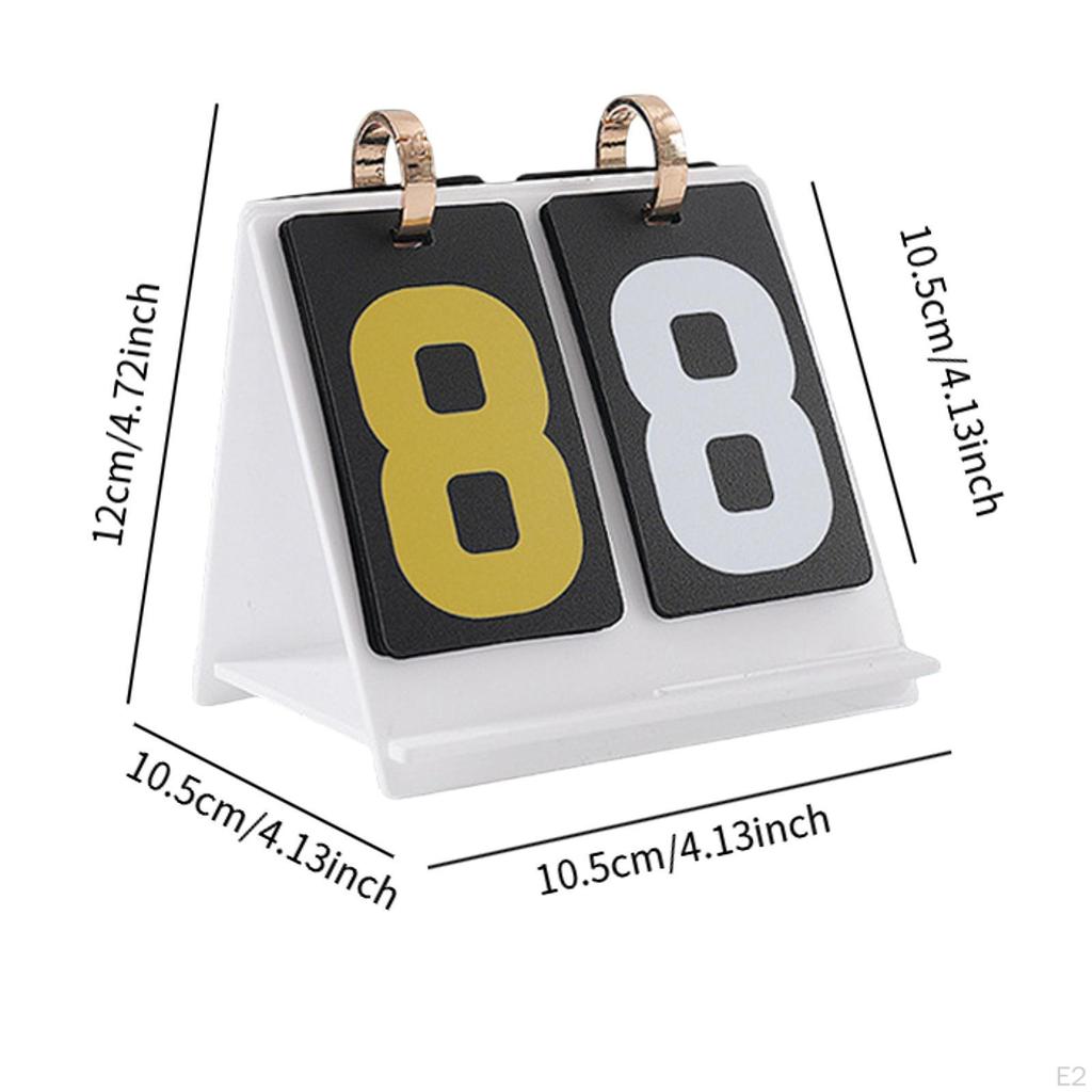 Cartón Juego de Cartas Marcador Número Flip Marcador de Puntos Escritorio Compacto Acrílico Manual Números Grandes
