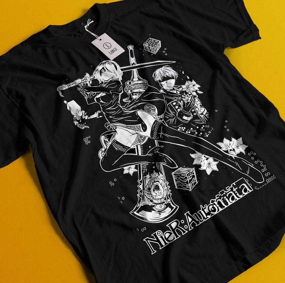 

Nier Automata T-Shirt YoRHa 2A Shirt 2B 9S Emil Tshirt Anime Kaine Devola Waifu 3XL