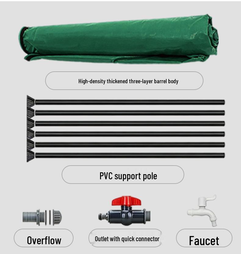 Foldable PVC Rainwater Collection Barrel for Garden and Car Washing