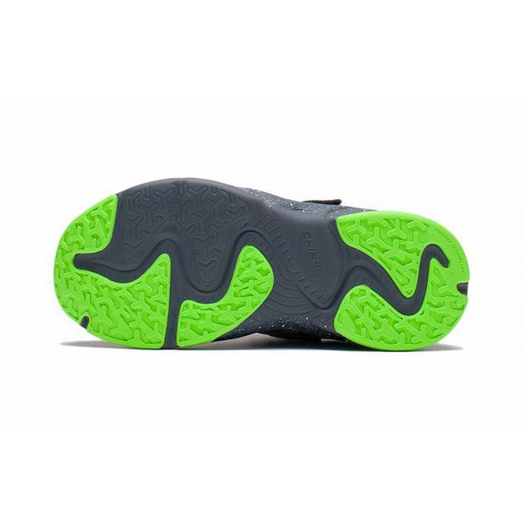 Li Ning Kids Shock Absorption Rebound Sports Casual Shoes Kids Casual Shoes Black Gray Green YKNS068-11