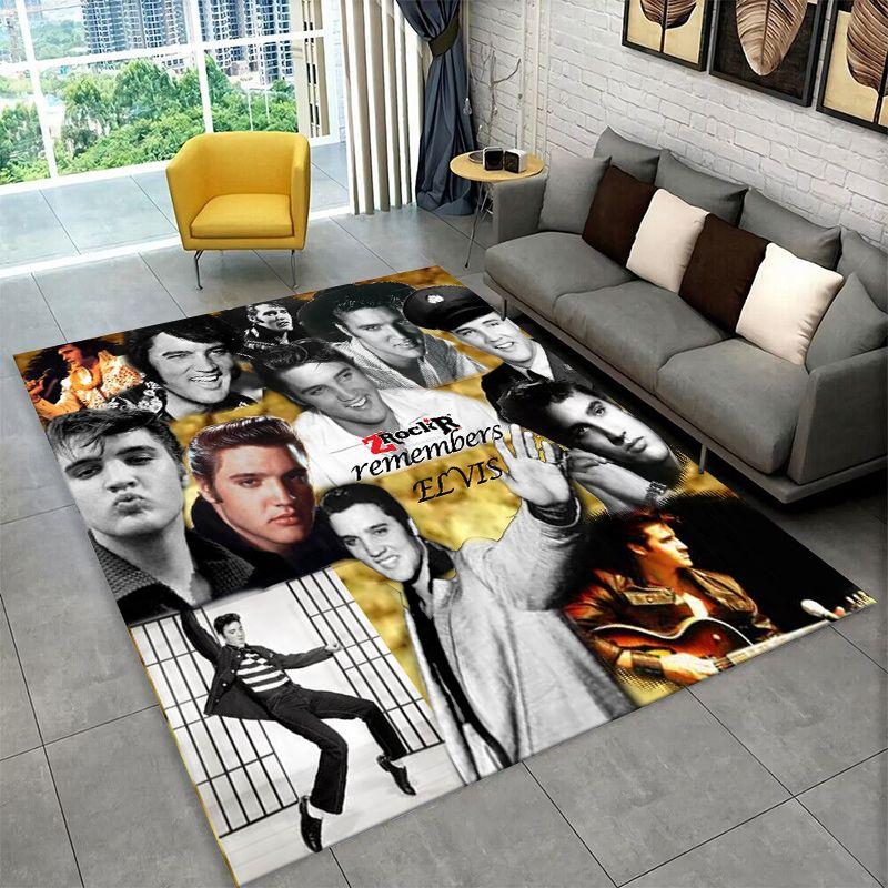 Tappeto Antiscivolo Retrò The King E-Elvis Presley per Soggiorno, Camera da Letto, Sala Giochi, Tappeto Morbido Pavimento Tappeto Decorazione Casa Stanza