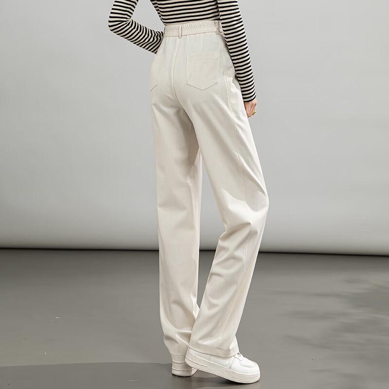 Fanzhen Women's High-Waisted Draped Wide-Leg Suit Pants