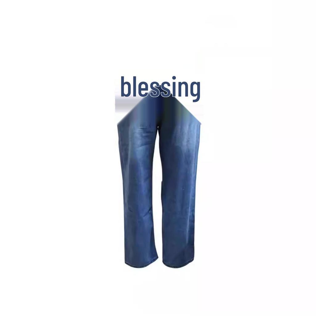 Women's Ripped Wide-Leg Thin Denim Pants