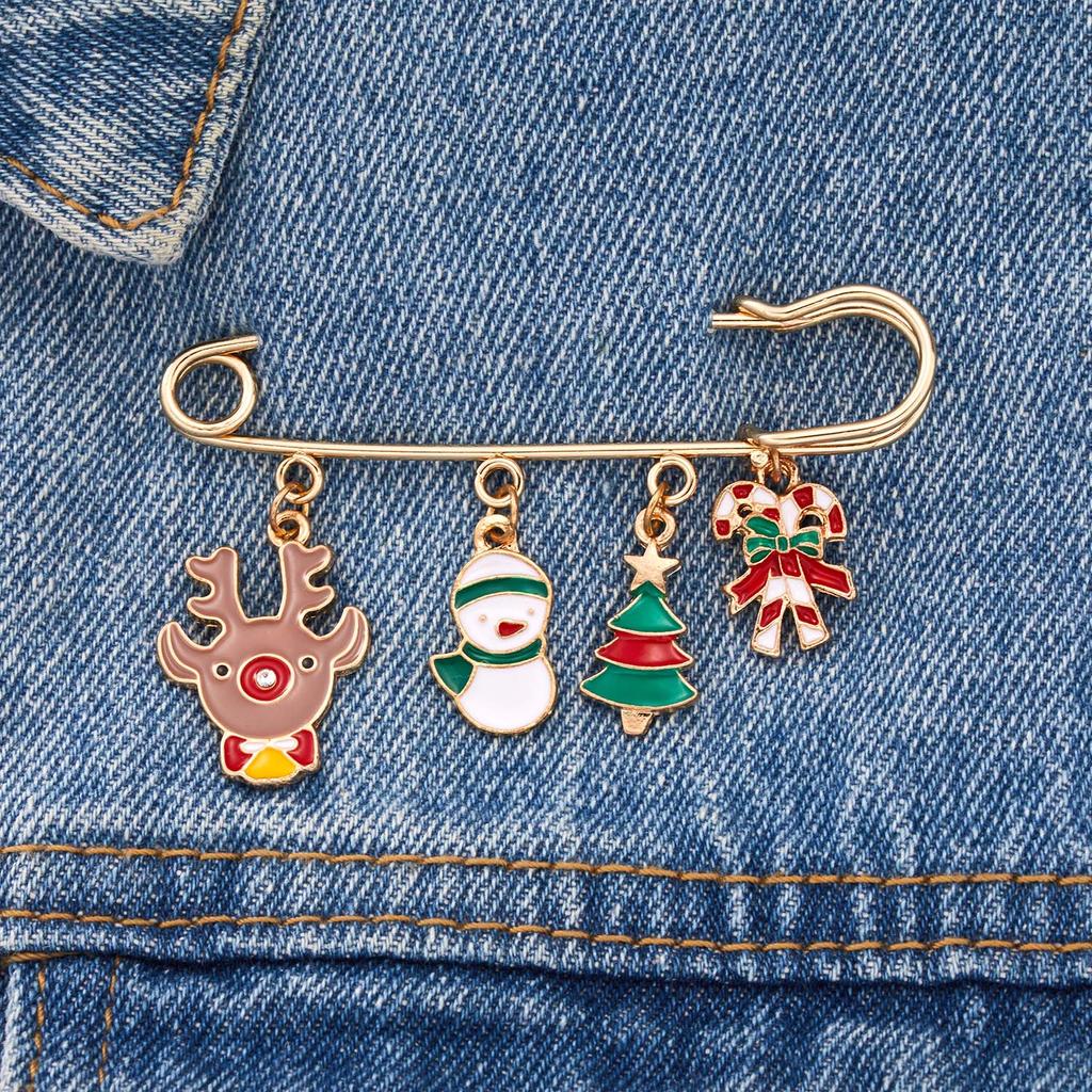 Fashion Christmas Brooch Pin For Women Men Santa Claus Snowflake Christmas Tree Bell Enamel Brooch New Year Xmas Decoration Gift