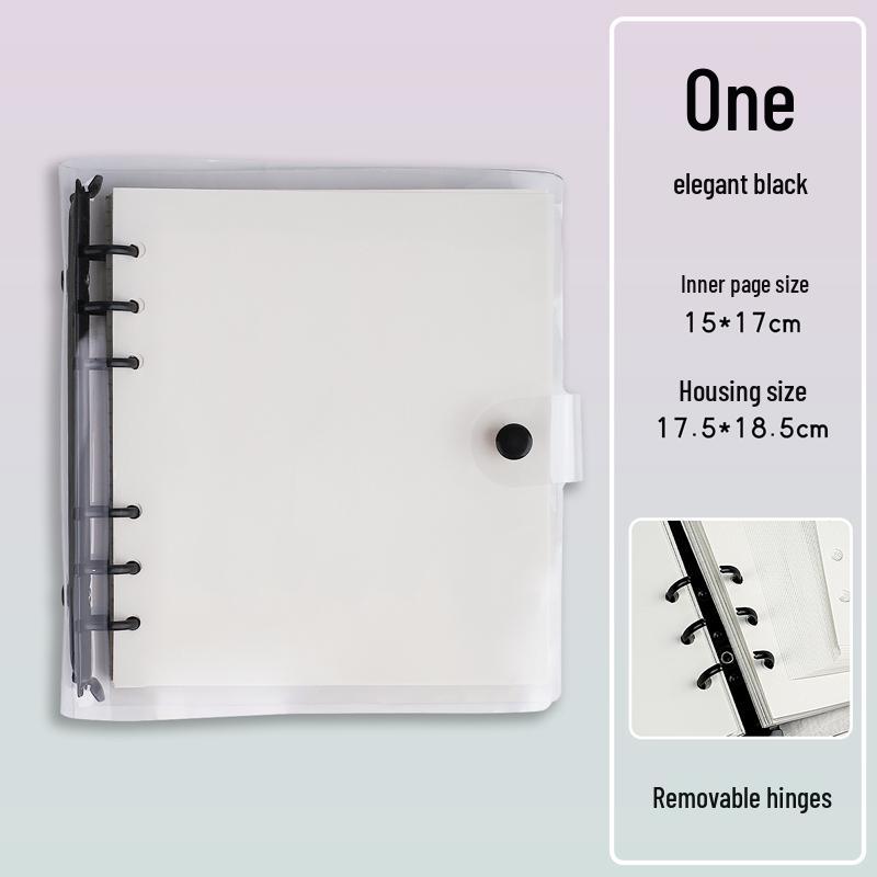 Soft Leather Ring-Bound Planner with Detachable Buckle - Square, Thickened, Grid or Blank Pages