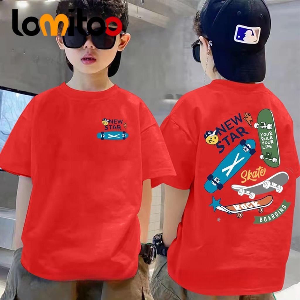 

T-shirt boys clothing skateboard printing cute T-shirt 140