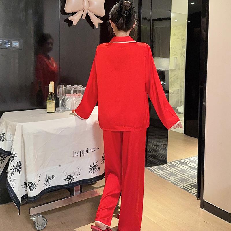 Factory goods 1011 autumn and winter new ice silk pajamas women's Douyin fashion cartoon Internet celebrity fashion loungewear suit