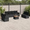 VidaXL Garden Lounge Set with Cushions 9 Pcs, Patio Sofas, Patio Furniture Set, Outdoor Furniture, Black 3256853